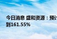 今日消息 盛和资源：预计上半年净利润同比增长135.76%到161.55%