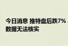 今日消息 推特盘后跌7% 马斯克方认为推特关于垃圾账户的数据无法核实