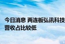 今日消息 两连板弘讯科技：新能源业务产品营收在公司总体营收占比较低