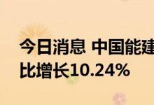 今日消息 中国能建：本年累计新签合同额同比增长10.24%