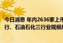 今日消息 年内2636家上市公司派现8685亿元 食品饮料、银行、石油石化三行业规模居前