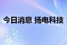今日消息 扬电科技：公司不直接生产逆变器