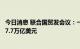 今日消息 联合国贸发会议：一季度全球贸易额达到创纪录的7.7万亿美元