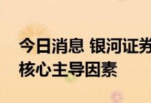 今日消息 银河证券：业绩驱动将成为市场的核心主导因素