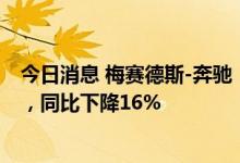 今日消息 梅赛德斯-奔驰：第二季度乘用车总销量为49万辆，同比下降16%