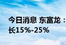 今日消息 东富龙：预计上半年净利润同比增长15%-25%