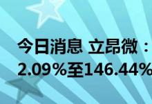 今日消息 立昂微：预计上半年净利同比增132.09%至146.44%