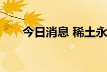 今日消息 稀土永磁概念板块震荡走低