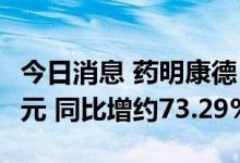 今日消息 药明康德：预计上半年净利46.36亿元 同比增约73.29%