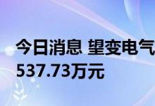 今日消息 望变电气今日涨停 3家机构净买入5537.73万元