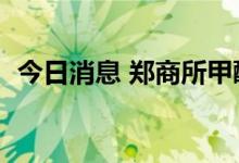 今日消息 郑商所甲醇期货主力合约大跌6%