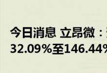 今日消息 立昂微：预计上半年净利同比增长132.09%至146.44%