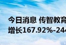 今日消息 传智教育：预计上半年净利润同比增长167.92%-244.47%