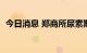 今日消息 郑商所尿素期货主力合约大跌5%