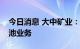 今日消息 大中矿业：目前不涉及新能源锂电池业务