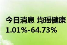 今日消息 均瑶健康：预计上半年净利同比降61.01%-64.73%