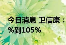 今日消息 卫信康：预计上半年净利同比增85%到105%