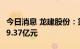 今日消息 龙建股份：第二季度中标项目金额49.37亿元