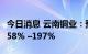今日消息 云南铜业：预计上半年净利同比增158% –197%