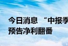 今日消息 “中报季”本周将启 近140家公司预告净利翻番