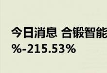 今日消息 合锻智能：上半年净利预增191.63%-215.53%