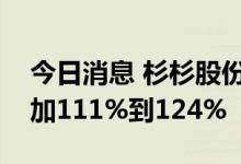 今日消息 杉杉股份：预计上半年净利同比增加111%到124%