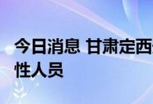 今日消息 甘肃定西安定区发现1例核酸检测阳性人员