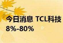 今日消息 TCL科技：预计上半年净利同比降78%-80%