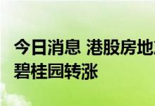 今日消息 港股房地产板块部分走高 融信中国、碧桂园转涨