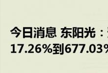 今日消息 东阳光：预计上半年净利同比增加617.26%到677.03%