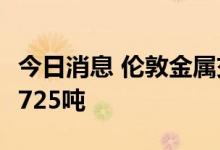 今日消息 伦敦金属交易所LME：铜库存减少1725吨