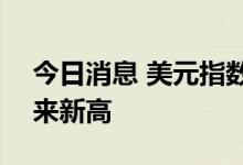 今日消息 美元指数日内大幅上涨  续创近20来新高