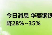 今日消息 华菱钢铁：预计上半年净利同比下降28%~35%