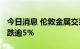 今日消息 伦敦金属交易所 LME三个月期镍下跌逾5%