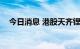 今日消息 港股天齐锂业短线下挫跌近4%