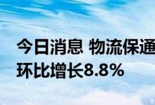 今日消息 物流保通保畅 监测港口货物吞吐量环比增长8.8%