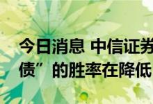 今日消息 中信证券：从历史上看，“看猪做债”的胜率在降低