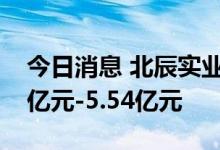 今日消息 北辰实业：预计上半年净亏损4.69亿元-5.54亿元
