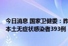今日消息 国家卫健委：昨日新增本土确诊病例117例，新增本土无症状感染者393例