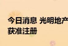 今日消息 光明地产申请发行25亿元中期票据获准注册