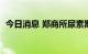 今日消息 郑商所尿素期货主力合约大涨6%