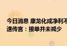 今日消息 康龙化成净利不及预期 回应医药研发外包行业降速传言：接单并未减少