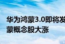 华为鸿蒙3.0即将发布 股市先热起来：多个鸿蒙概念股大涨