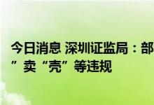 今日消息 深圳证监局：部分私募机构涉嫌非法集资、买“壳”卖“壳”等违规