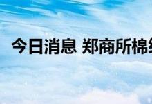 今日消息 郑商所棉纱期货主力合约大跌5%