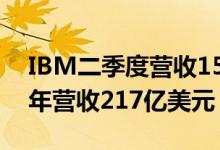 IBM二季度营收155亿美元 混合云业务近一年营收217亿美元