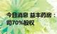 今日消息 益丰药房：收购德顺堂重组后新公司70%股权