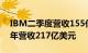 IBM二季度营收155亿美元 混合云业务近一年营收217亿美元