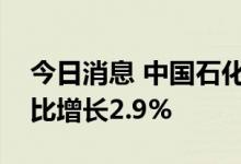 今日消息 中国石化：上半年油气当量产量同比增长2.9%