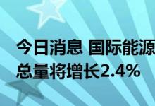 今日消息 国际能源署：2022年世界能源需求总量将增长2.4%